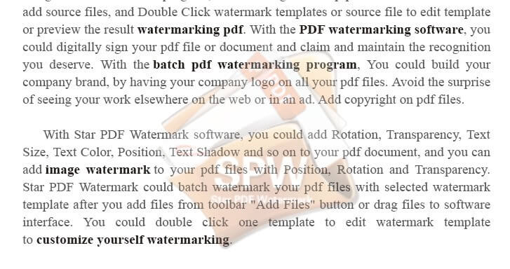 Star PDF Watermark for Mac image stamp example