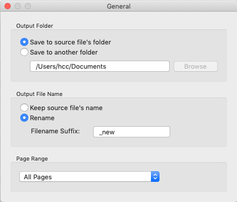 Preferences interface of Star PDF Watermark for Mac