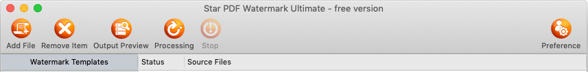 Star PDF Watermark Toolbar